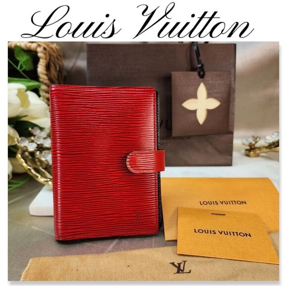 Authentic Louis Vuitton Epi Red Agenda - NEW- w/ Dust Bag/Retail Bag & Inserts - Picture 1 of 17